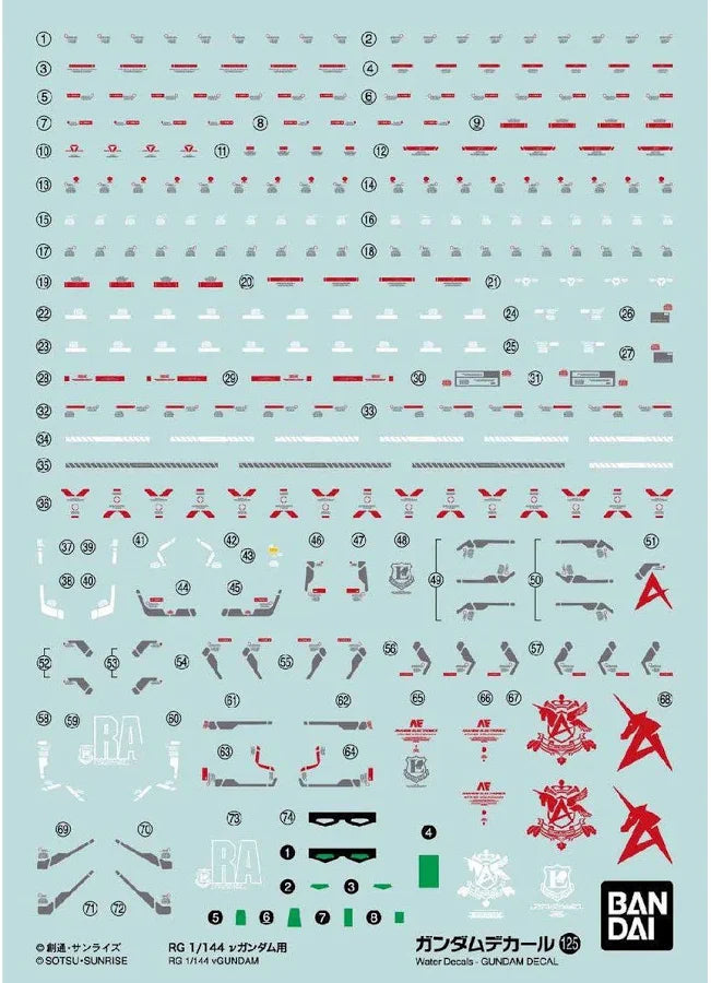 Gundam Decal No.125 – RG 1/144 Nu Gundam