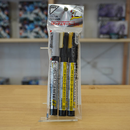 Gundam Marker EX – Plated Set (EX Silver, EX White Gold & EX Yellow Gold)