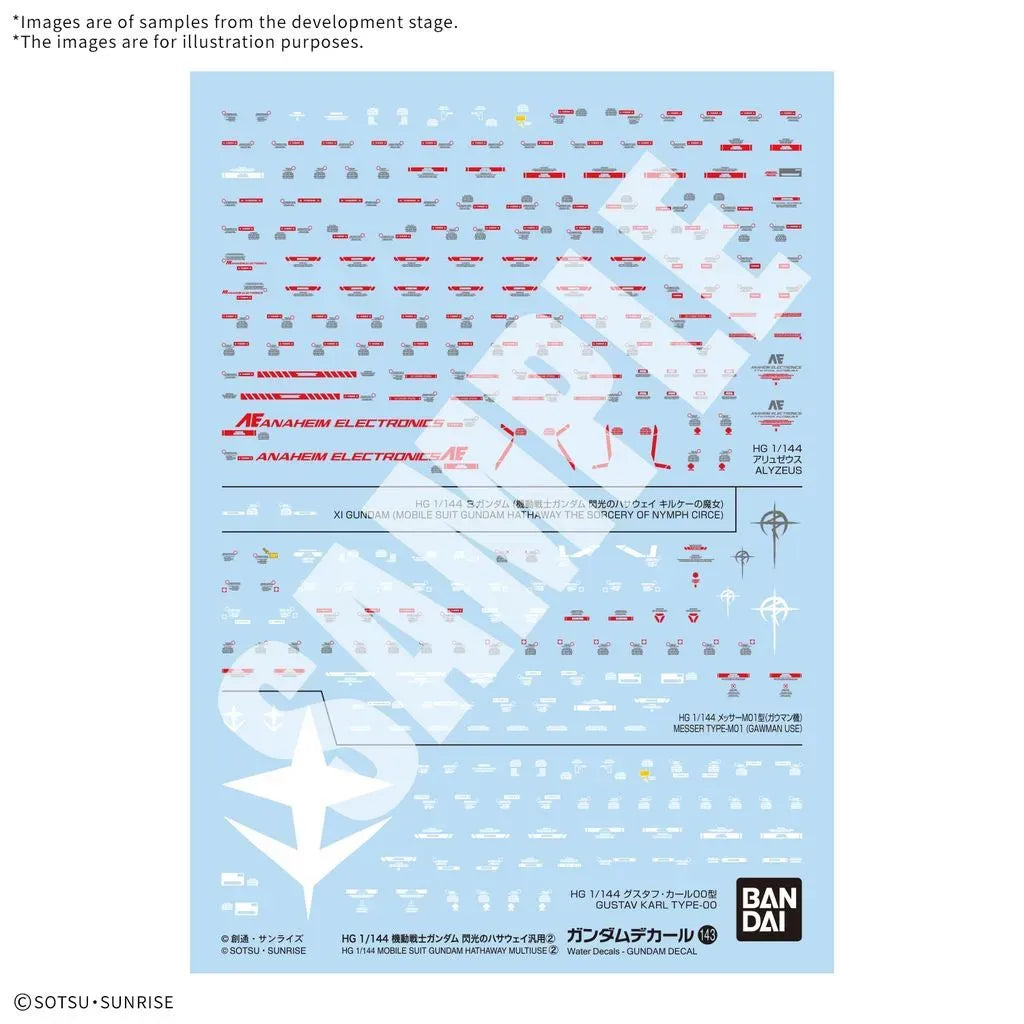 Gundam Decal No.143 – Mobile Suit Gundam Hathaway Multiuse 2