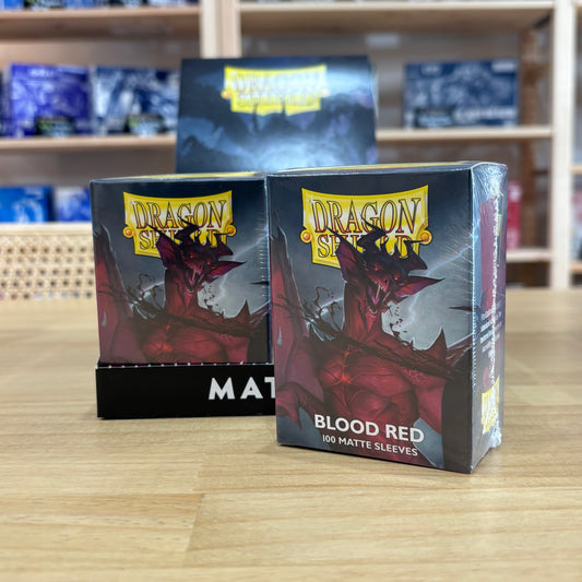 Dragon Shield Matte Sleeves – Blood Red (100 Standard Size Sleeves)
