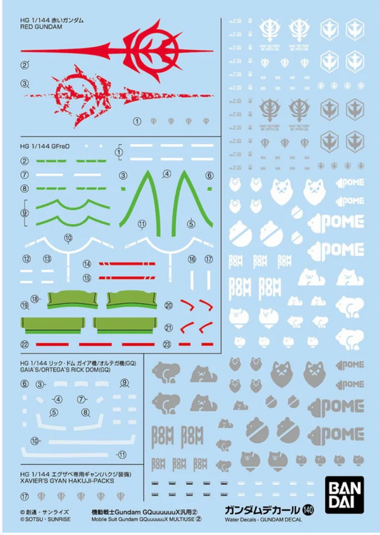 Gundam Decal 140 Mobile Suit Gundam GQuuuuuuX Multiuse