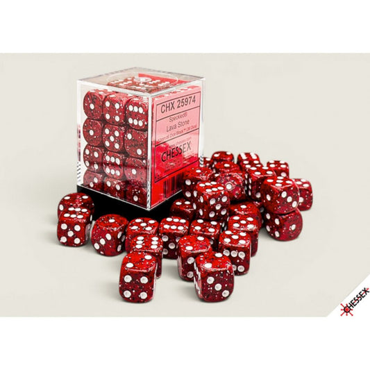 Chessex Speckled 12mm D6 Lava Stone Dice Block (36 Dice)